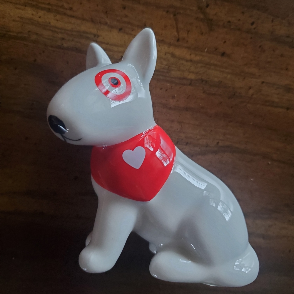 Target Bullseye Dog Ceramic Figurine